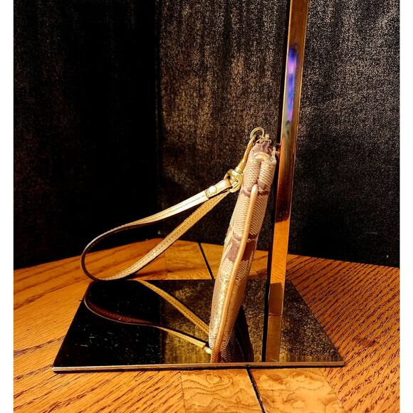 Coach Brown Signature Wristlet Coin Purse - Picture 4 of 9